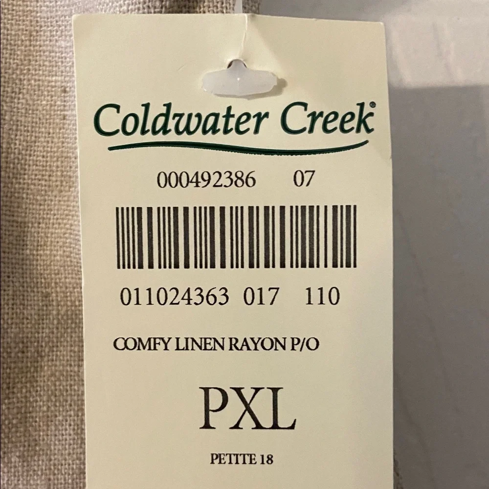Coldwater Creek Comfy Linen Rayon Pants size PXL brand new inseam 28”waist 36” - Picture 3 of 8